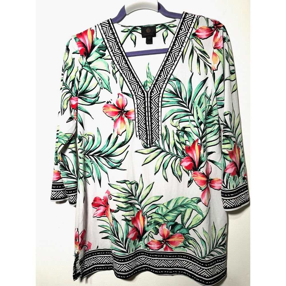 Studded Printed Tunic, Created for Macy's. Size S